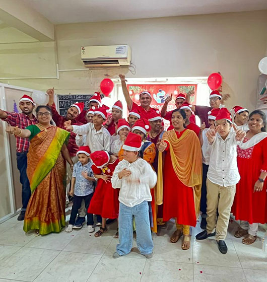 Students and Educators celebrating Christmas