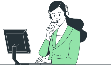 Image indicating Support Desk employee willing to help in case of any queries